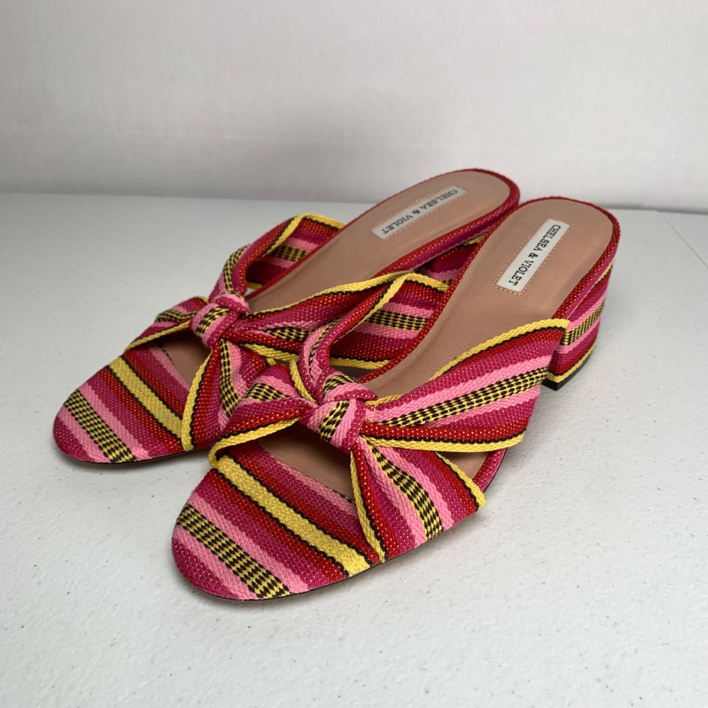 Chelsea & Violet Gia Knot Slip On Mules Size 10 - Picture 3 of 9